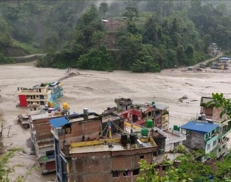 Flood relief efforts near Pokhara