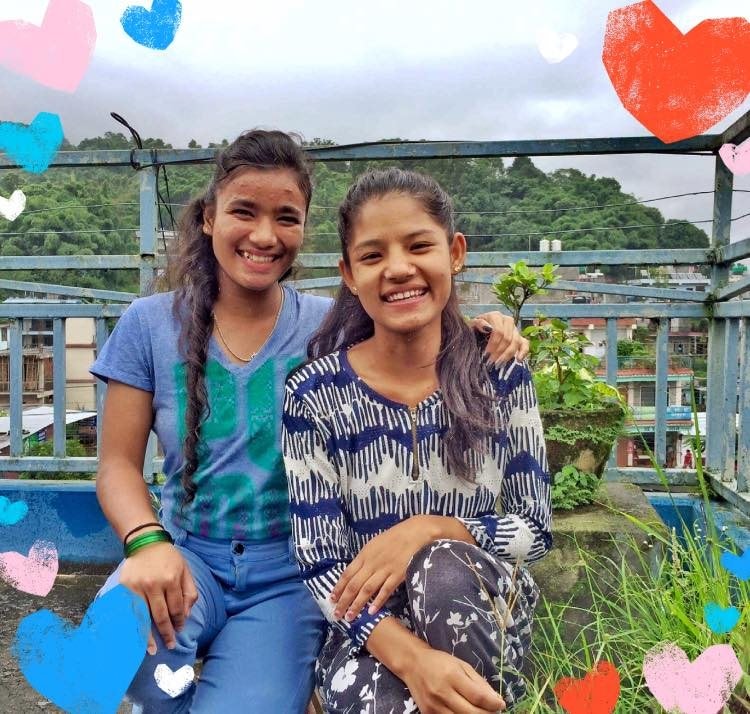 Year 10 graduates Bishaka and Niru